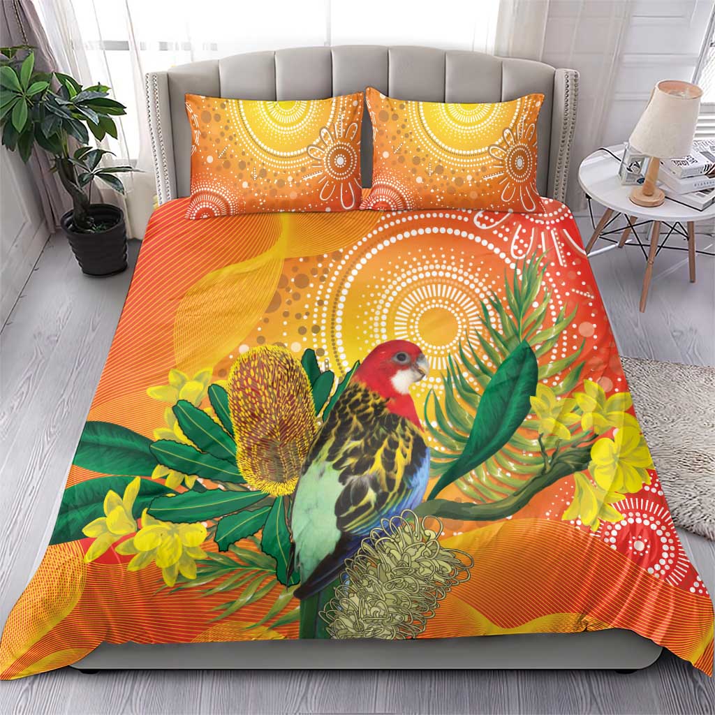 Eastern Rosella Australia Bedding Set Banksia Aboriginal Art - Aussie Hoodie