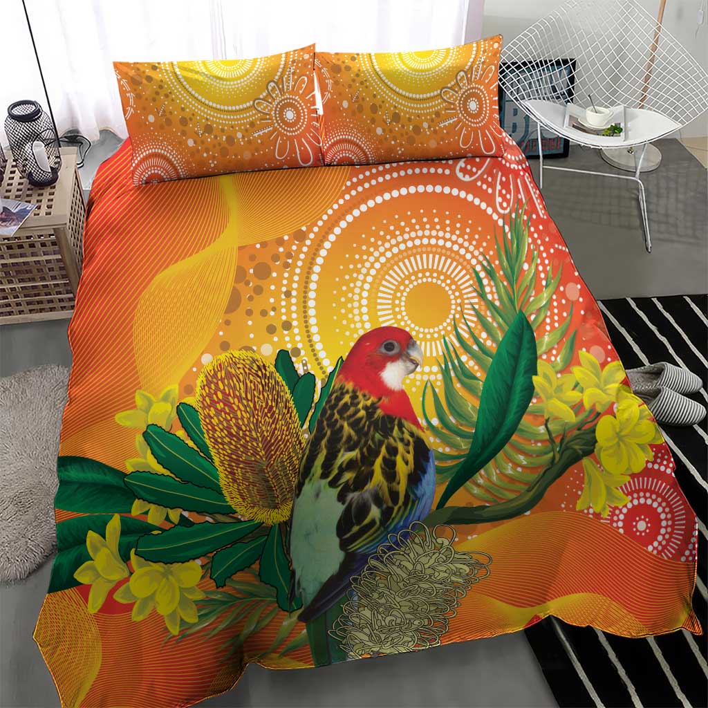 Eastern Rosella Australia Bedding Set Banksia Aboriginal Art - Aussie Hoodie