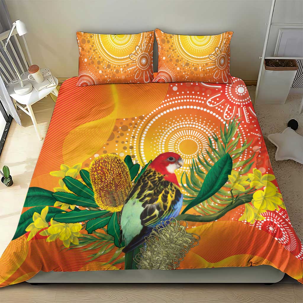 Eastern Rosella Australia Bedding Set Banksia Aboriginal Art - Aussie Hoodie