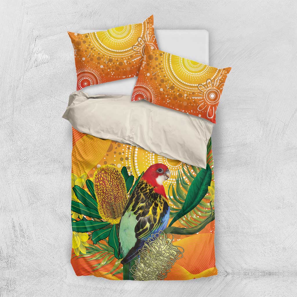 Eastern Rosella Australia Bedding Set Banksia Aboriginal Art - Aussie Hoodie