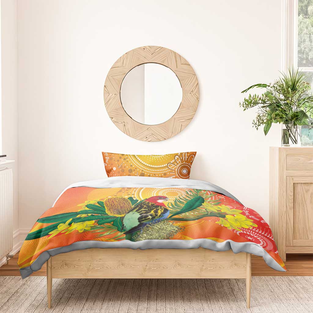 Eastern Rosella Australia Bedding Set Banksia Aboriginal Art - Aussie Hoodie