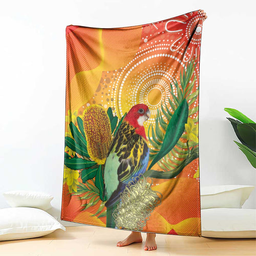 Eastern Rosella Australia Blanket Banksia Aboriginal Art - Aussie Hoodie