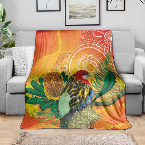 Eastern Rosella Australia Blanket Banksia Aboriginal Art - Aussie Hoodie
