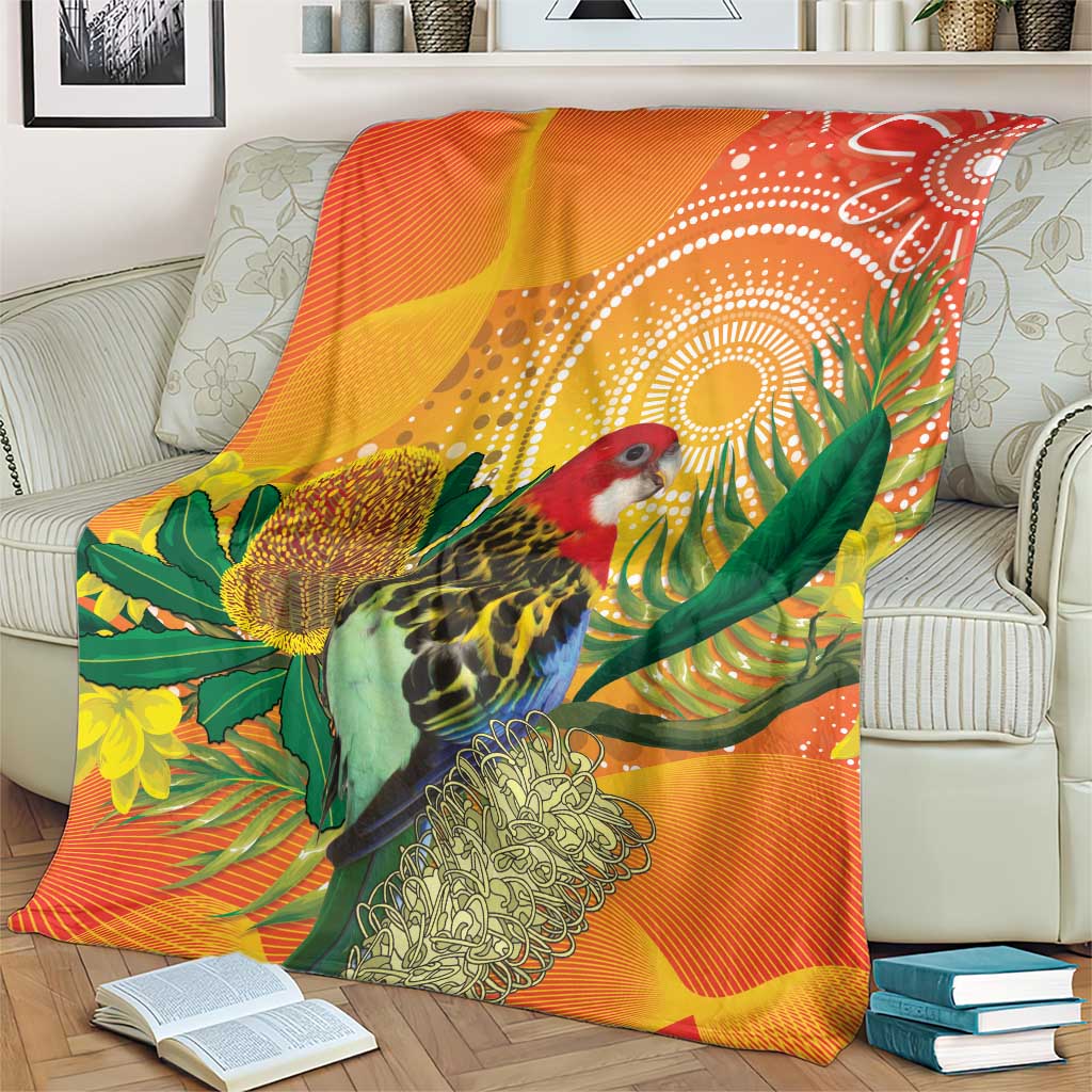 Eastern Rosella Australia Blanket Banksia Aboriginal Art - Aussie Hoodie