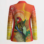 Eastern Rosella Australia Blazer Banksia Aboriginal Art - Aussie Hoodie