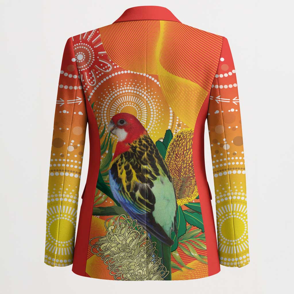 Eastern Rosella Australia Blazer Banksia Aboriginal Art - Aussie Hoodie