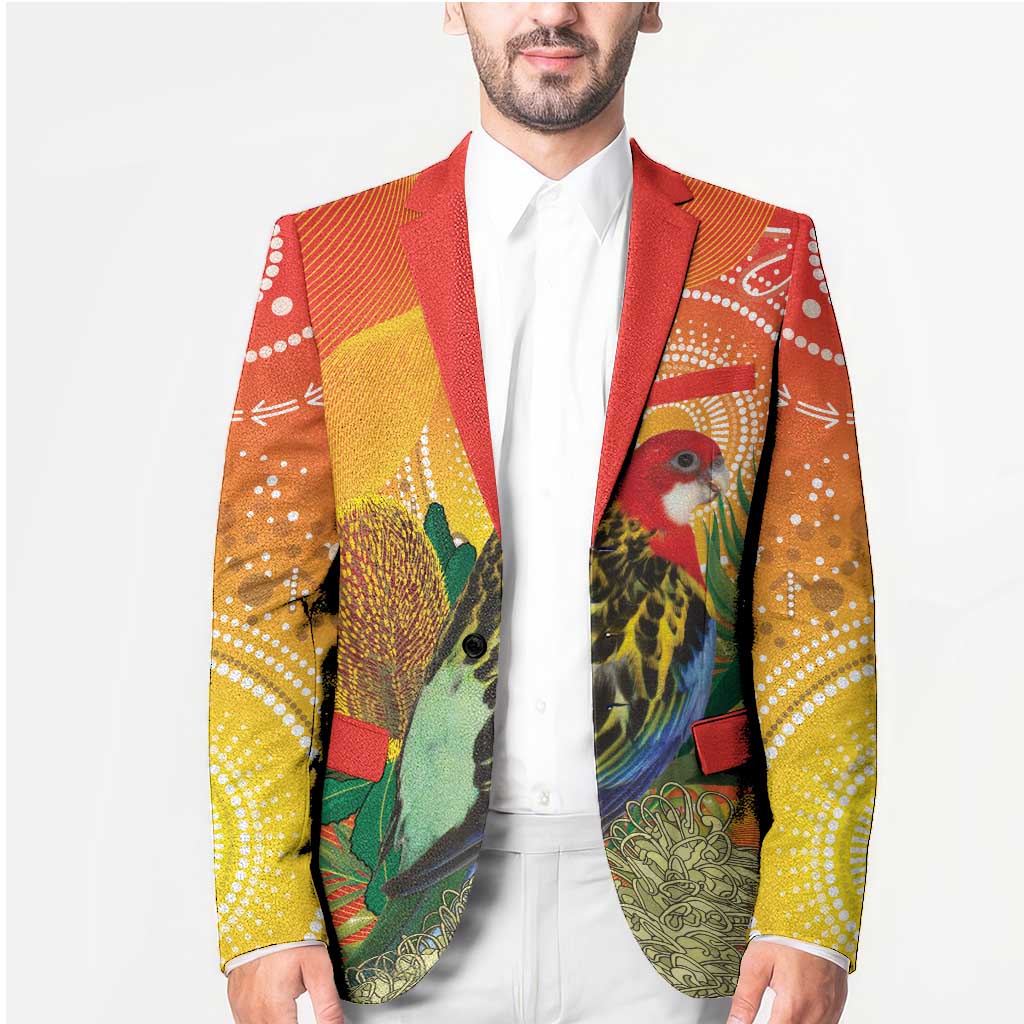 Eastern Rosella Australia Blazer Banksia Aboriginal Art - Aussie Hoodie