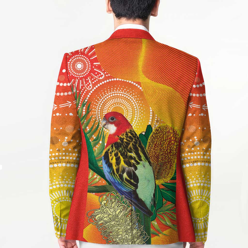 Eastern Rosella Australia Blazer Banksia Aboriginal Art - Aussie Hoodie