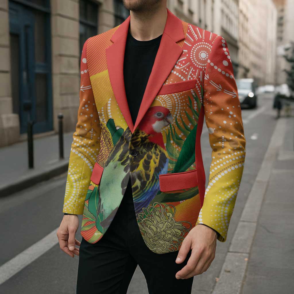 Eastern Rosella Australia Blazer Banksia Aboriginal Art - Aussie Hoodie
