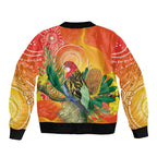 Eastern Rosella Australia Bomber Jacket Banksia Aboriginal Art - Aussie Hoodie
