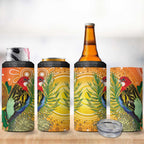 Eastern Rosella Australia 4 in 1 Can Cooler Tumbler Banksia Aboriginal Art - Aussie Hoodie