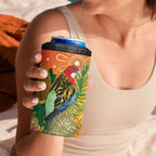 Eastern Rosella Australia 4 in 1 Can Cooler Tumbler Banksia Aboriginal Art - Aussie Hoodie