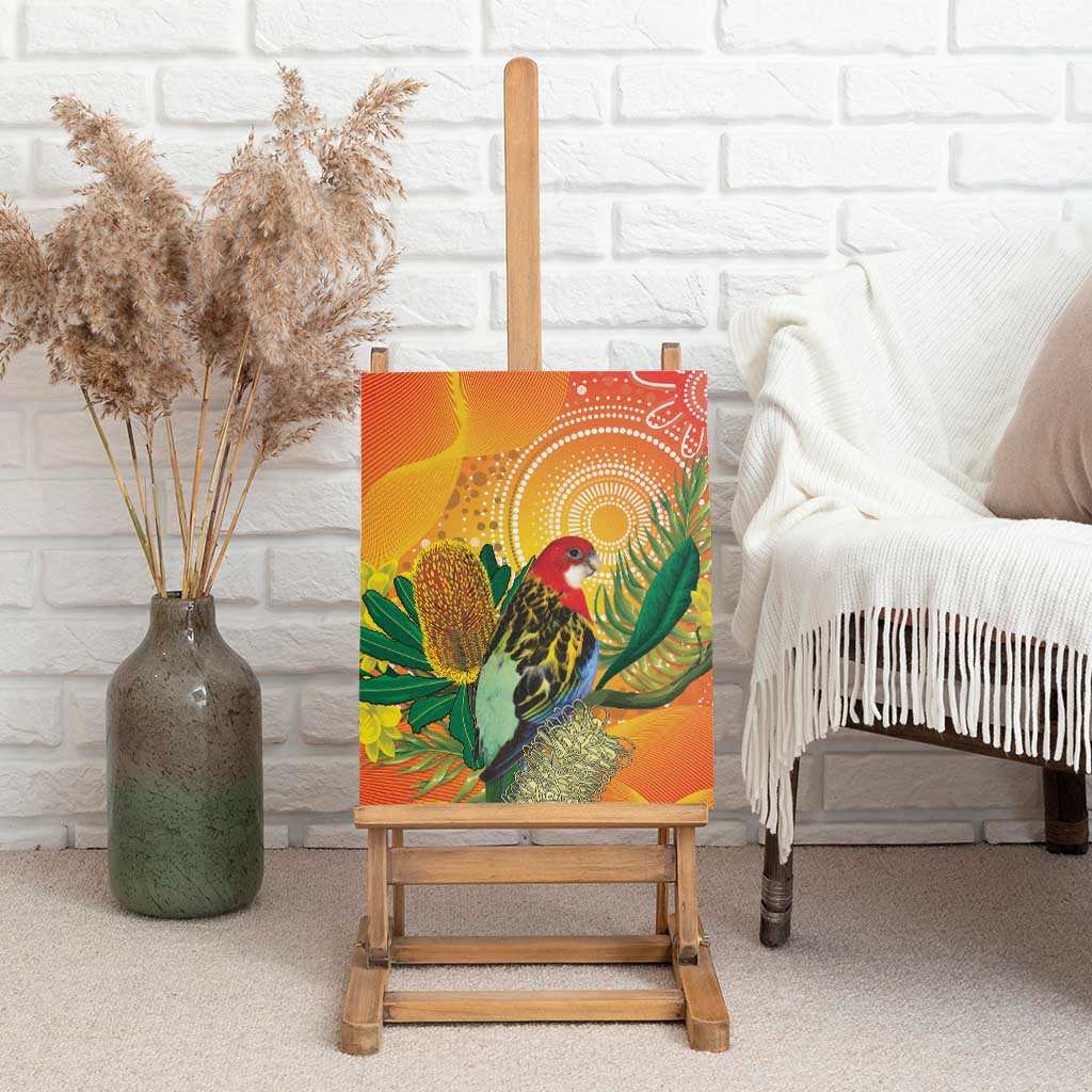 Eastern Rosella Australia Canvas Wall Art Banksia Aboriginal Art - Aussie Hoodie