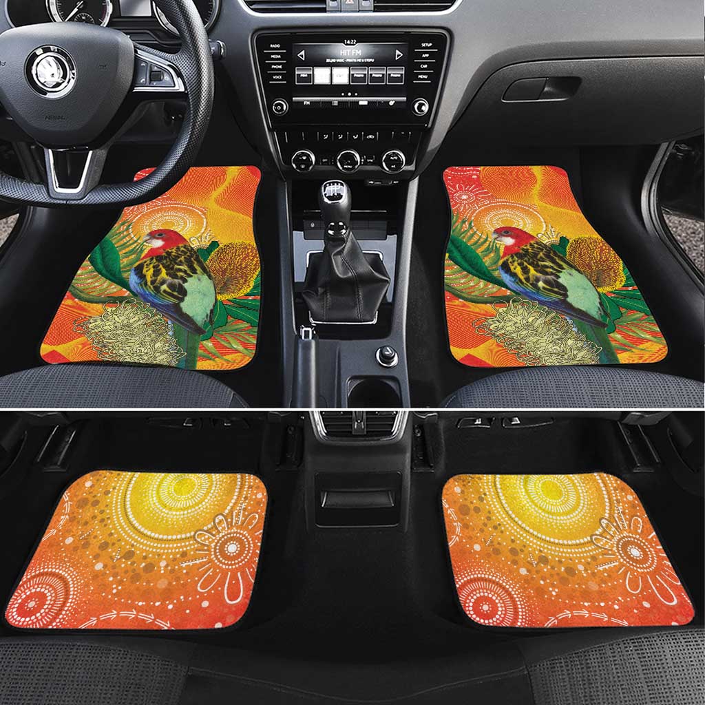 Eastern Rosella Australia Car Mats Banksia Aboriginal Art - Aussie Hoodie