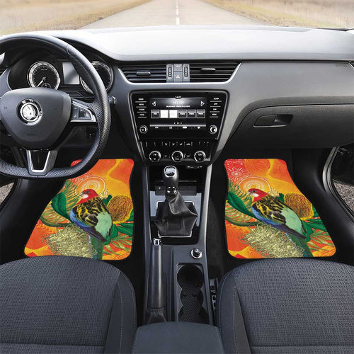Eastern Rosella Australia Car Mats Banksia Aboriginal Art - Aussie Hoodie