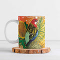 Eastern Rosella Australia Ceramic Mug Banksia Aboriginal Art - Aussie Hoodie