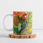 Eastern Rosella Australia Ceramic Mug Banksia Aboriginal Art - Aussie Hoodie