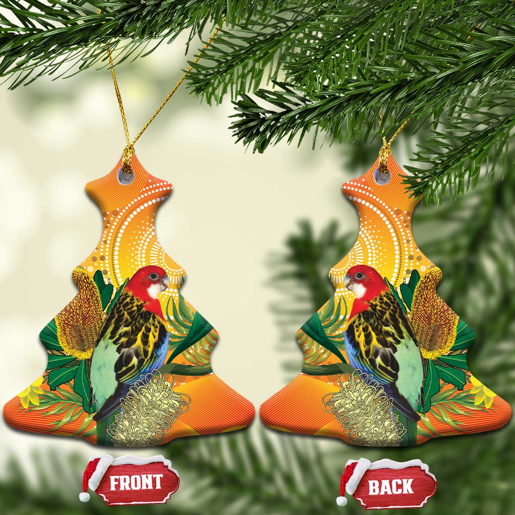 Eastern Rosella Australia Ceramic Ornament Banksia Aboriginal Art - Aussie Hoodie