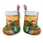 Eastern Rosella Australia Christmas Stocking Banksia Aboriginal Art - Aussie Hoodie
