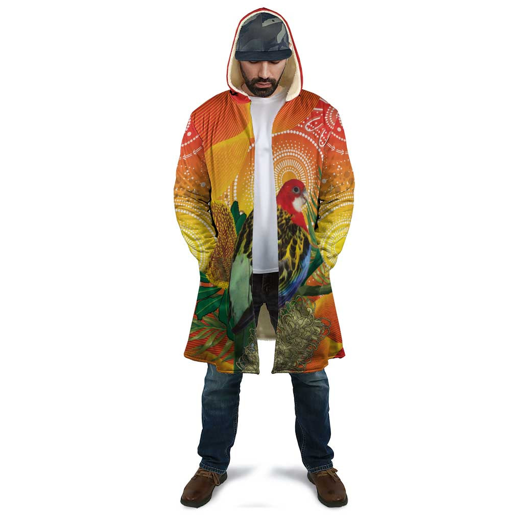 Eastern Rosella Australia Cloak Banksia Aboriginal Art - Aussie Hoodie