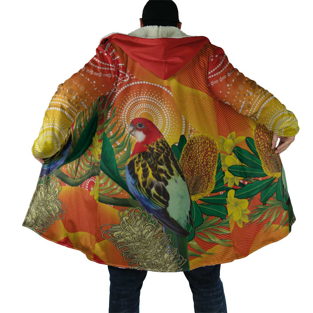 Eastern Rosella Australia Cloak Banksia Aboriginal Art - Aussie Hoodie