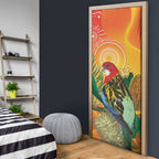 Eastern Rosella Australia Door Cover Banksia Aboriginal Art - Aussie Hoodie