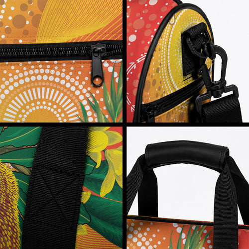 Eastern Rosella Australia Duffle Bag Banksia Aboriginal Art