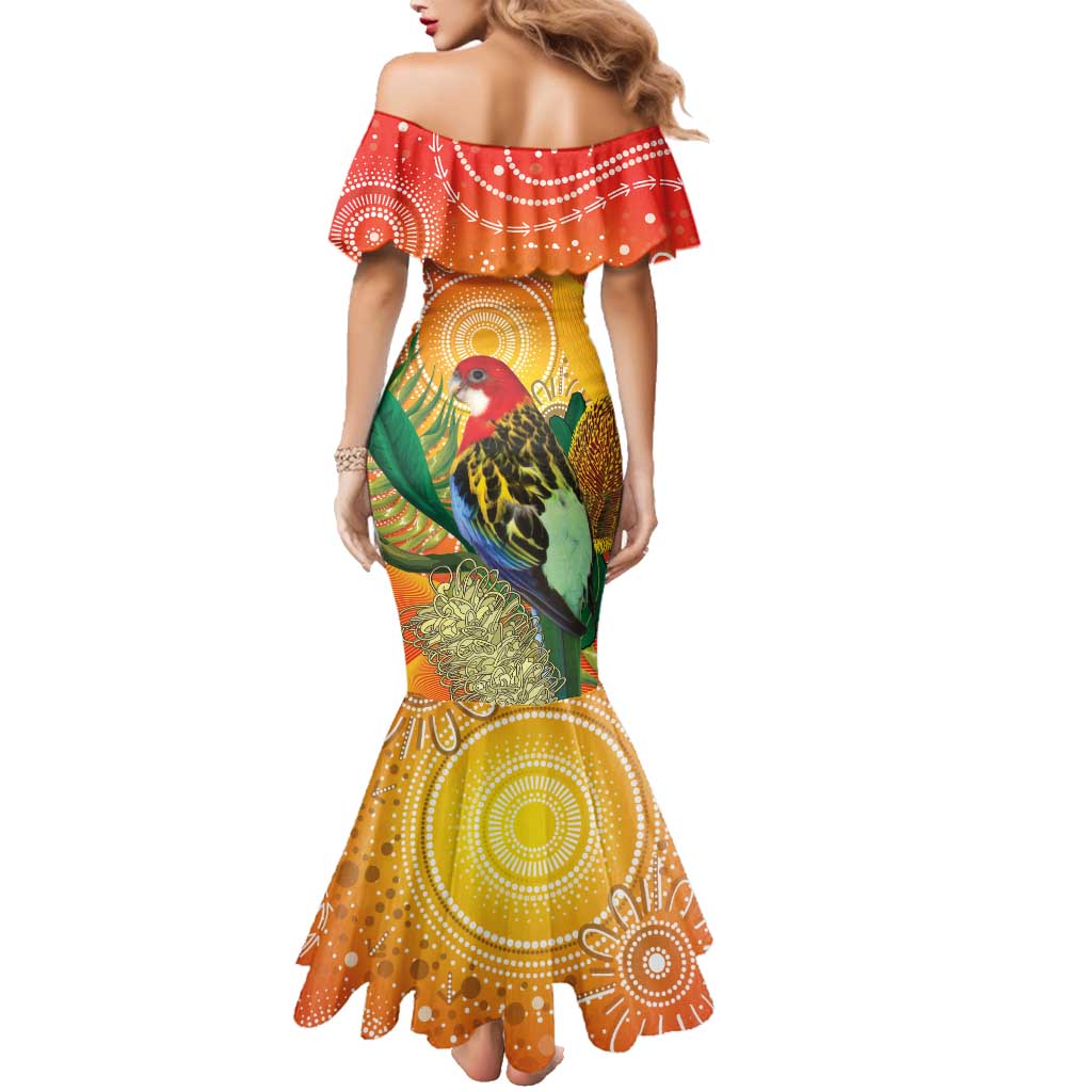 Eastern Rosella Australia Family Matching Mermaid Dress and Hawaiian Shirt Banksia Aboriginal Art - Aussie Hoodie