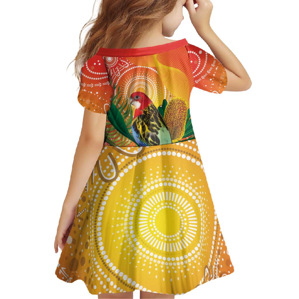 Eastern Rosella Australia Family Matching Off Shoulder Maxi Dress and Hawaiian Shirt Banksia Aboriginal Art - Aussie Hoodie