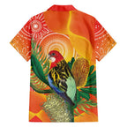 Eastern Rosella Australia Family Matching Off Shoulder Maxi Dress and Hawaiian Shirt Banksia Aboriginal Art - Aussie Hoodie