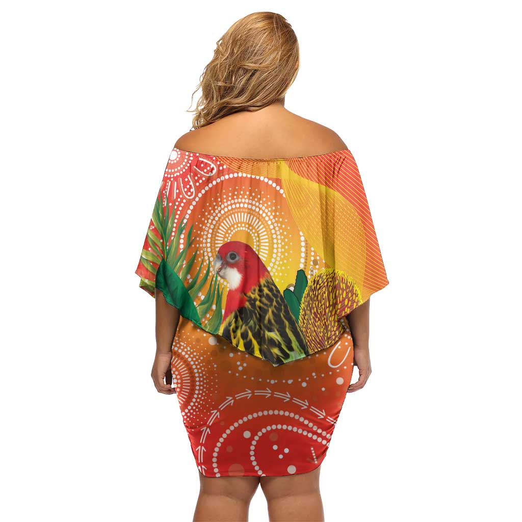 Eastern Rosella Australia Family Matching Off Shoulder Short Dress and Hawaiian Shirt Banksia Aboriginal Art - Aussie Hoodie