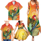 Eastern Rosella Australia Family Matching Summer Maxi Dress and Hawaiian Shirt Banksia Aboriginal Art - Aussie Hoodie