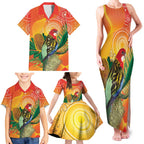 Eastern Rosella Australia Family Matching Tank Maxi Dress and Hawaiian Shirt Banksia Aboriginal Art - Aussie Hoodie