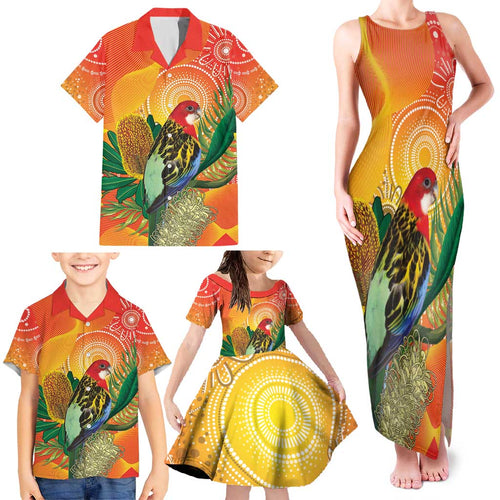 Eastern Rosella Australia Family Matching Tank Maxi Dress and Hawaiian Shirt Banksia Aboriginal Art - Aussie Hoodie