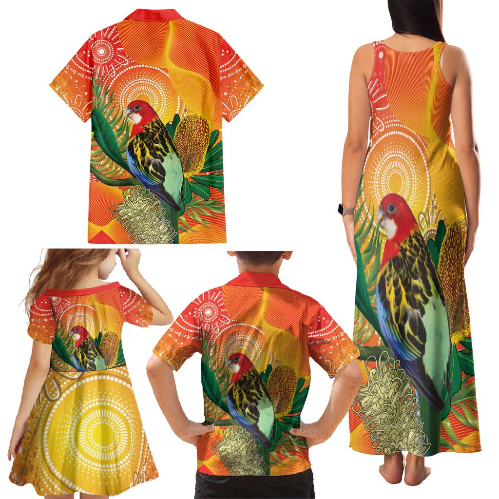 Eastern Rosella Australia Family Matching Tank Maxi Dress and Hawaiian Shirt Banksia Aboriginal Art - Aussie Hoodie