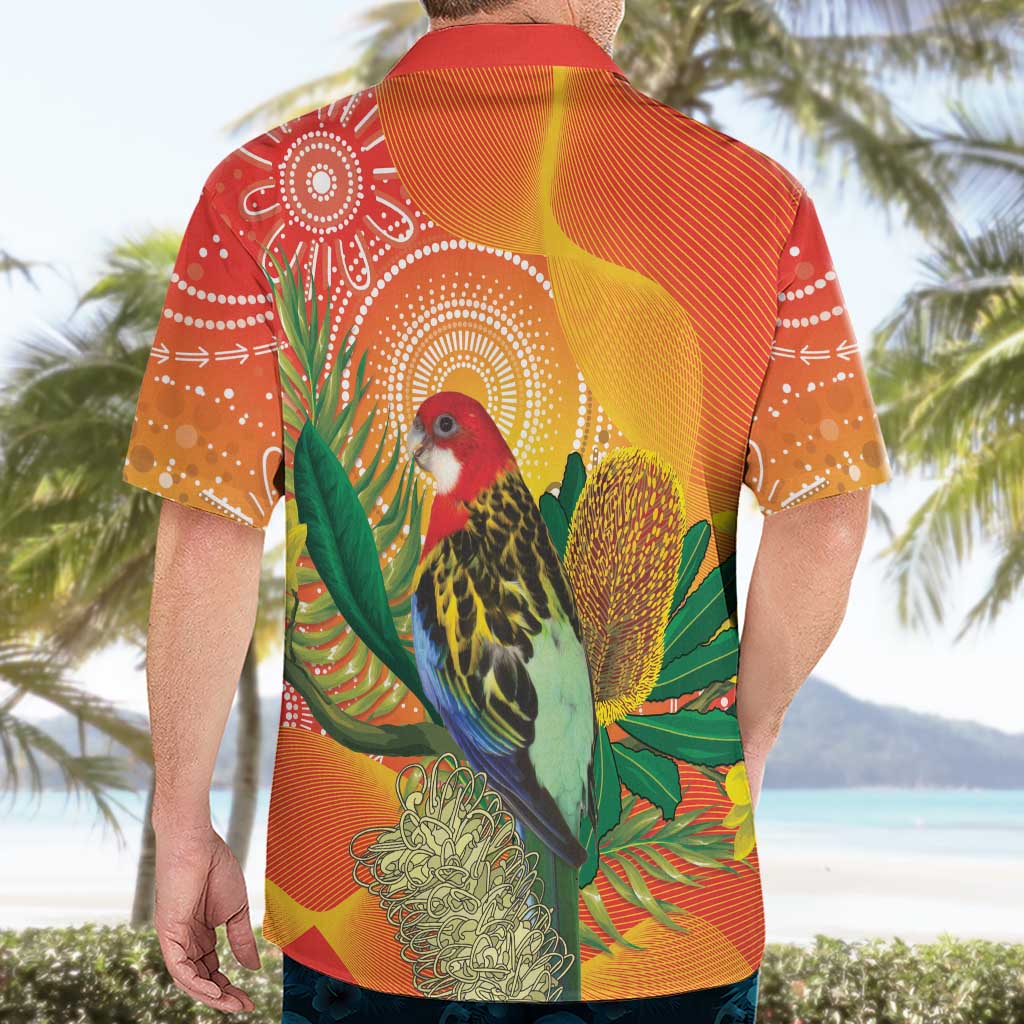 Eastern Rosella Australia Hawaiian Shirt Banksia Aboriginal Art - Aussie Hoodie