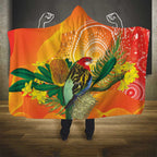 Eastern Rosella Australia Hooded Blanket Banksia Aboriginal Art - Aussie Hoodie