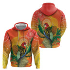 Eastern Rosella Australia Hoodie Banksia Aboriginal Art - Aussie Hoodie