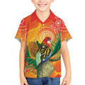 Eastern Rosella Australia Kid Hawaiian Shirt Banksia Aboriginal Art - Aussie Hoodie
