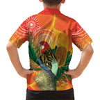 Eastern Rosella Australia Kid Hawaiian Shirt Banksia Aboriginal Art - Aussie Hoodie
