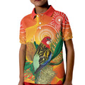 Eastern Rosella Australia Kid Polo Shirt Banksia Aboriginal Art - Aussie Hoodie