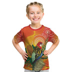 Eastern Rosella Australia Kid T Shirt Banksia Aboriginal Art - Aussie Hoodie