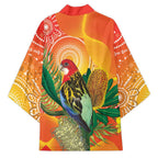 Eastern Rosella Australia Kimono Banksia Aboriginal Art - Aussie Hoodie