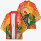 Eastern Rosella Australia Kimono Banksia Aboriginal Art - Aussie Hoodie
