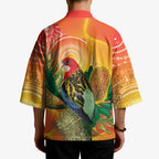Eastern Rosella Australia Kimono Banksia Aboriginal Art - Aussie Hoodie