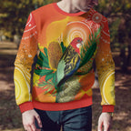 Eastern Rosella Australia Ugly Christmas Sweater Banksia Aboriginal Art - Aussie Hoodie