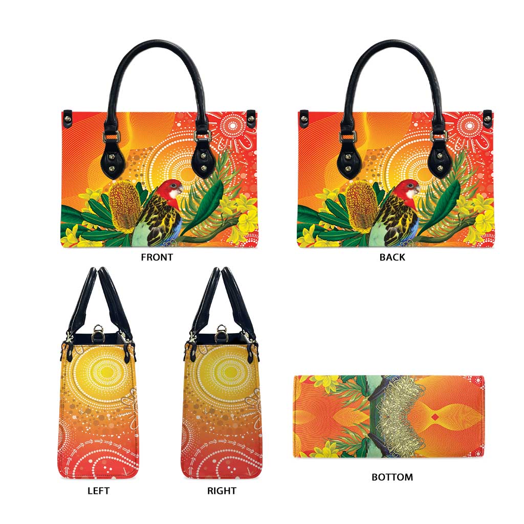 Eastern Rosella Australia Leather Bag Banksia Aboriginal Art - Aussie Hoodie