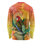 Eastern Rosella Australia Long Sleeve Shirt Banksia Aboriginal Art - Aussie Hoodie