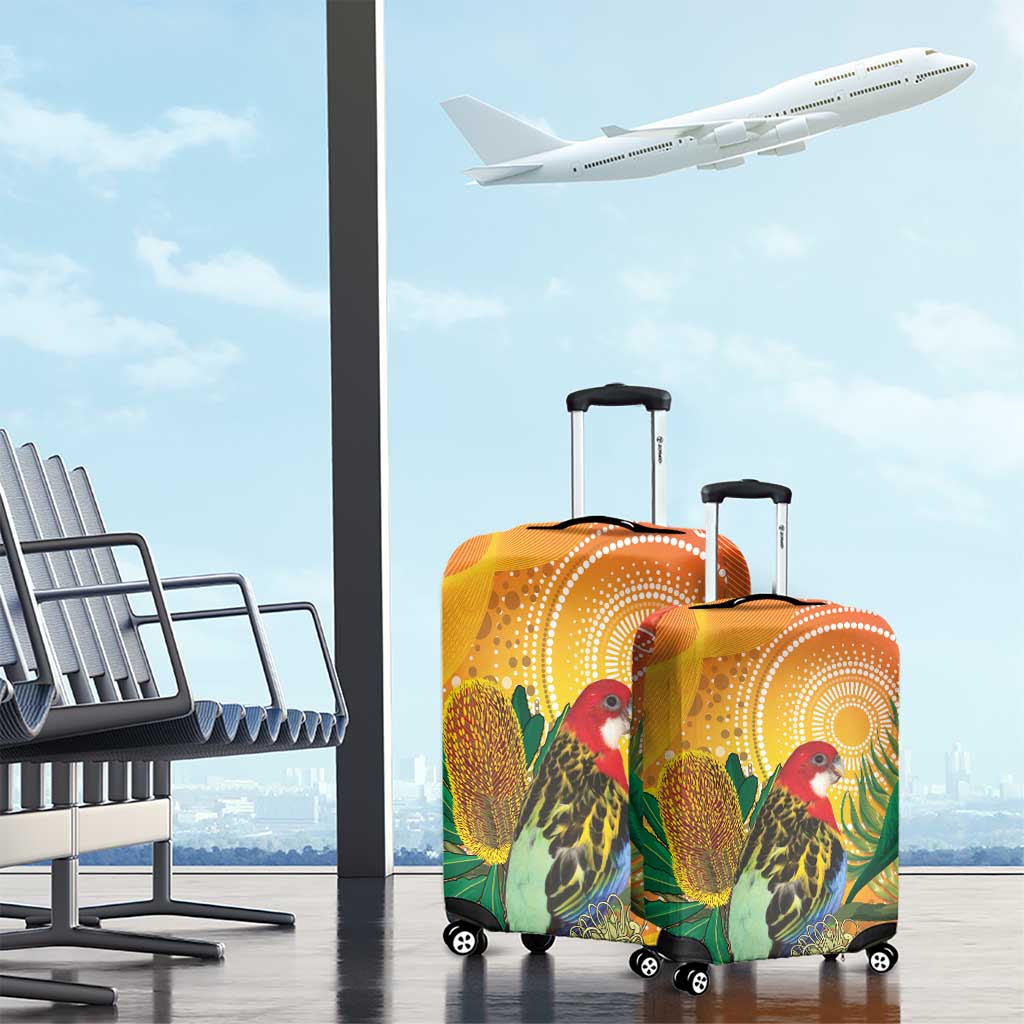 Eastern Rosella Australia Luggage Cover Banksia Aboriginal Art - Aussie Hoodie