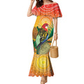 Eastern Rosella Australia Mermaid Dress Banksia Aboriginal Art - Aussie Hoodie